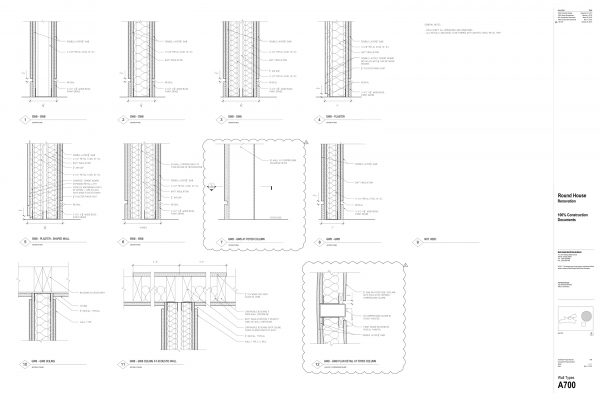 The Round House Renovation - Wall Section Interior Round House Renovation Plans, 2012, courtesy: Mack Scogin Merrill Elam Architects